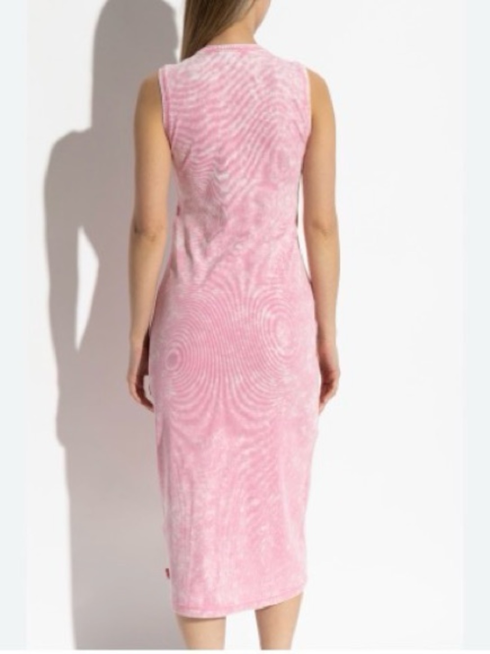 Curvy Pink Tie Dye Sleeveless Pink Maxi Dress
